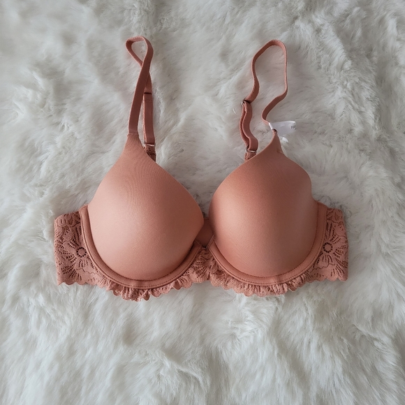 💐AERIE REAL SUNNIE FULL COVERAGE LIGHTLY LINED BLOSSOM LACE BRA SIZE 32B - Picture 6 of 10